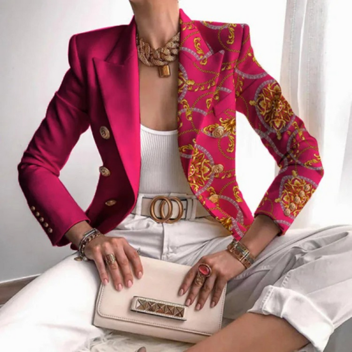 Dubbelrijige Dames Blazer met Revers - Eleganza