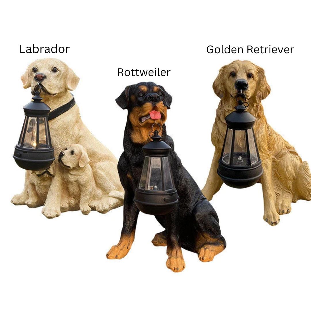 Hondenbeeldje op Zonne-energie met LED Verlichting - LumiPup