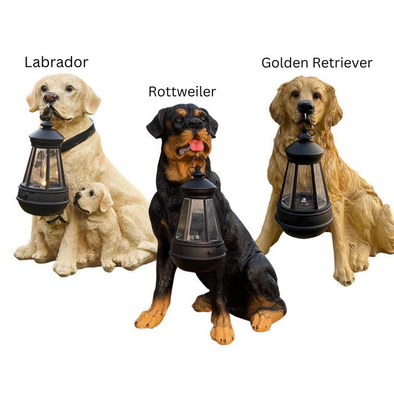 Hondenbeeldje op Zonne-energie met LED Verlichting - LumiPup