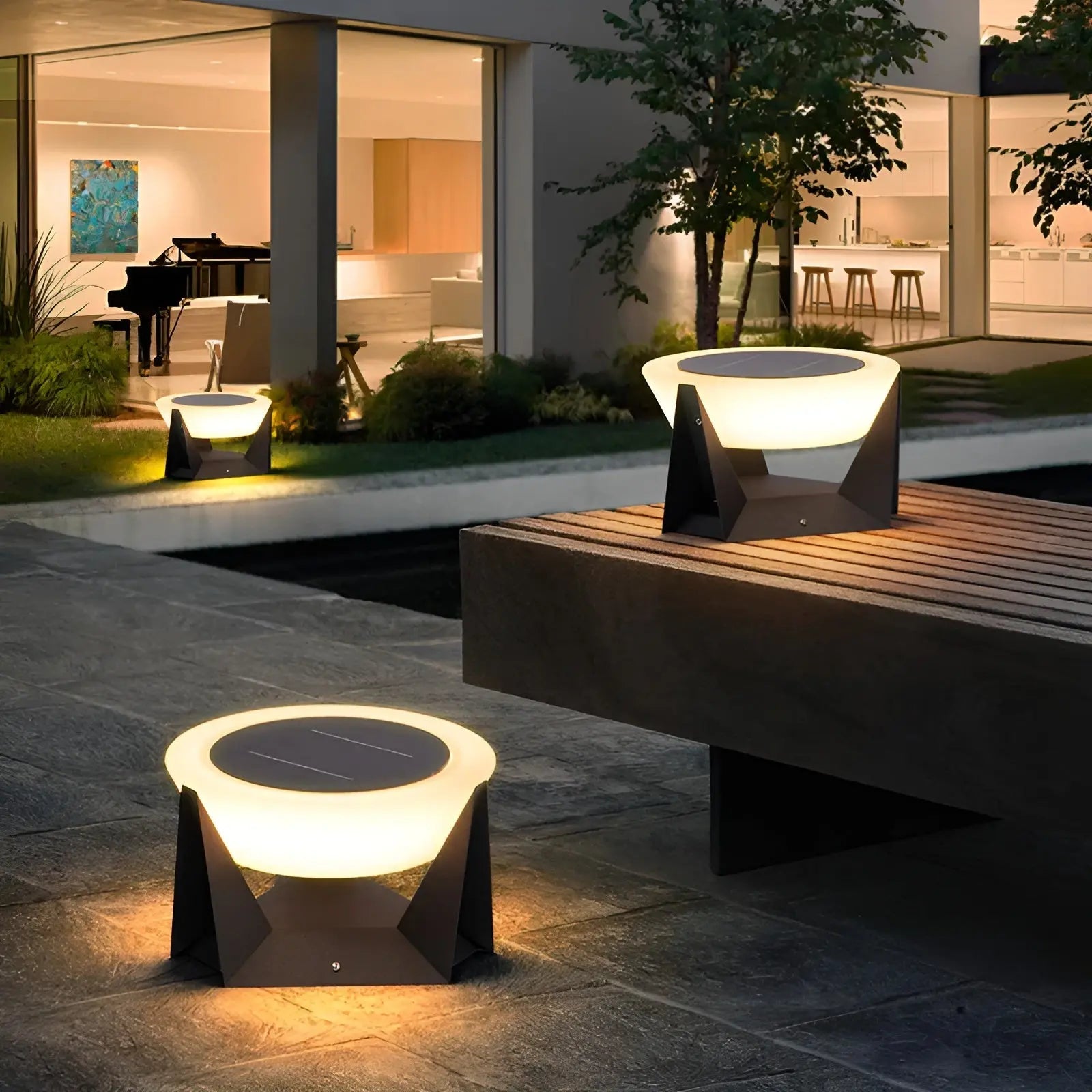 Luxe Solar Tuinlamp met Japanse Stijl - ZenGlow