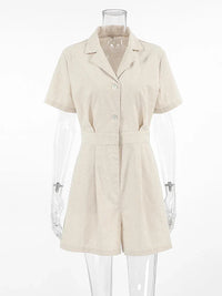 Linnen Zomerjumpsuit met Korte Mouwen – Maelis