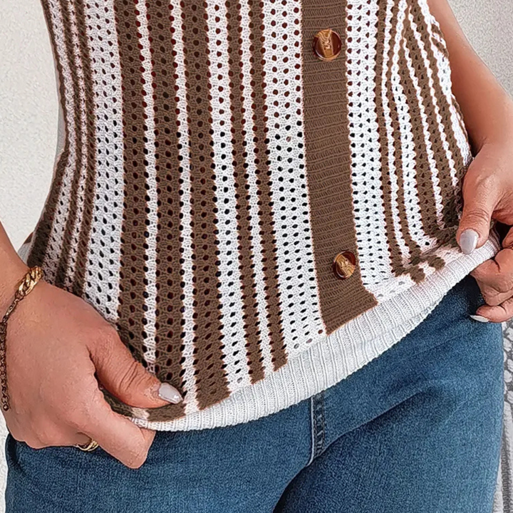 Trendy Opengewerkte Zomertop voor Dames - Naia