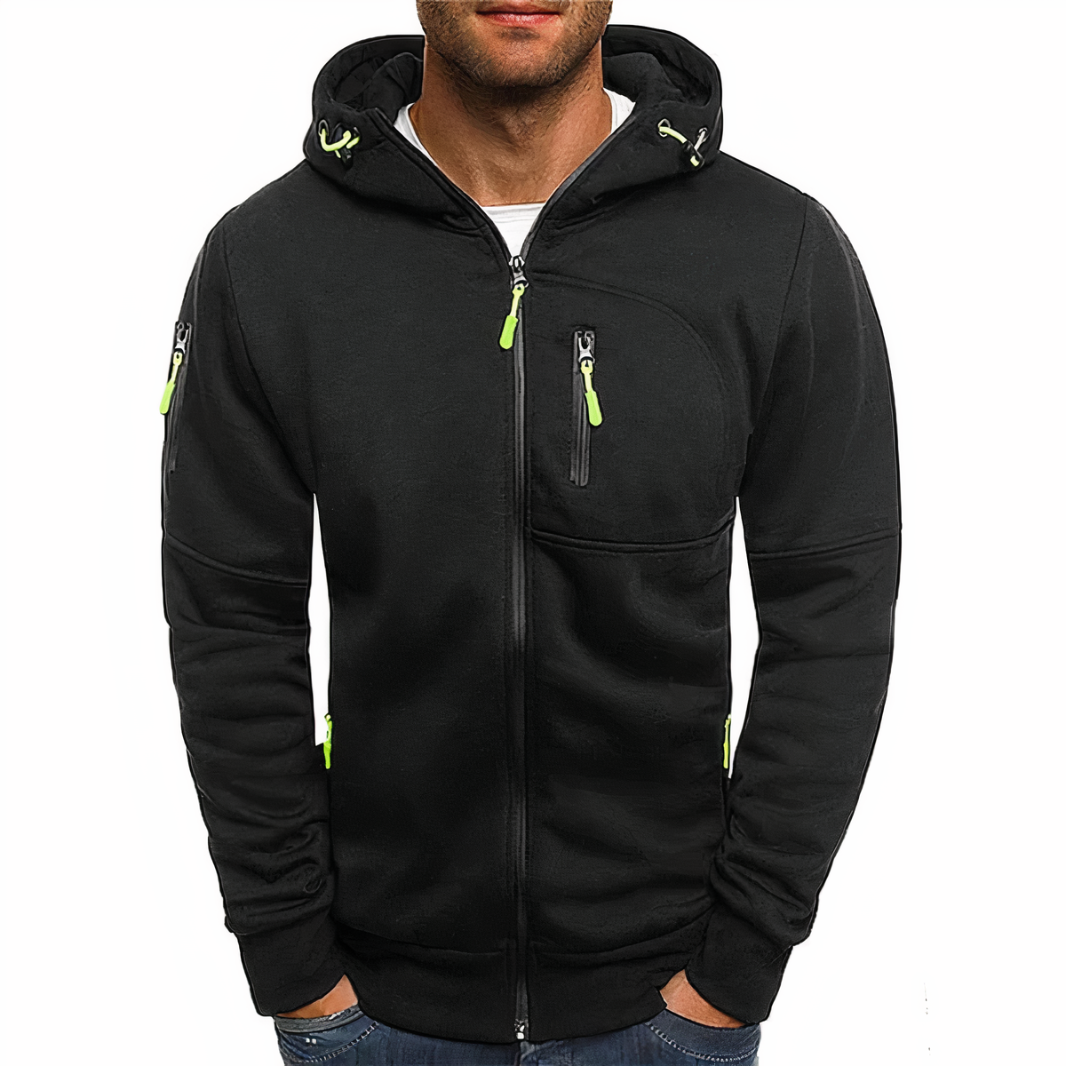 Modieuze hoodie met ritssluiting - Markus