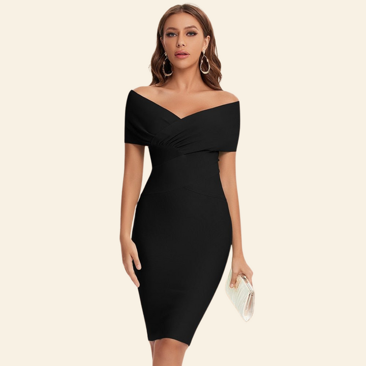 Bandage Jurk met V-hals -Celeste