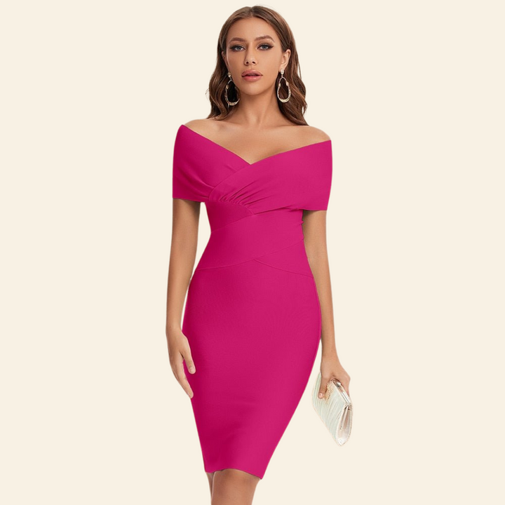 Bandage Jurk met V-hals -Celeste
