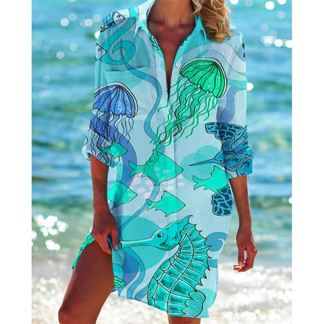 Lange Hawaii Blouse met Bloemenprint – Zoë