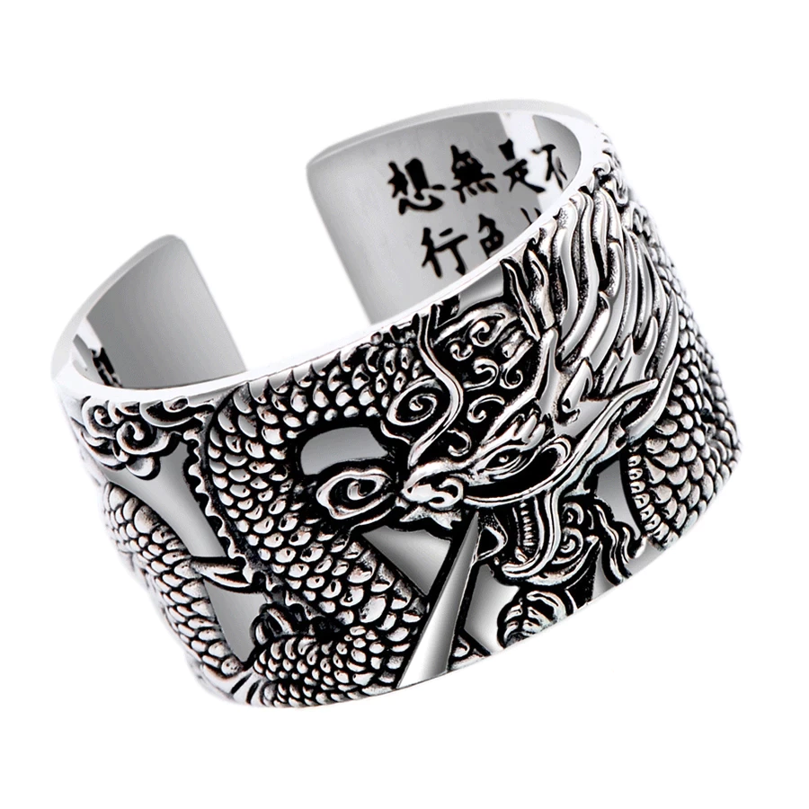 Zilveren Draak Sutra Ring | Stijlvolle & Unieke ring