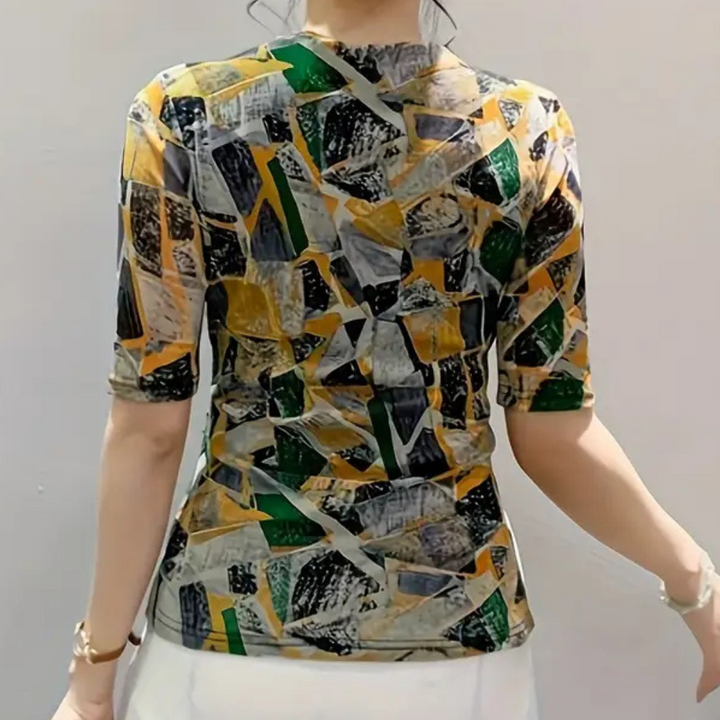 Vrolijke V-hals Blouse voor Dames - Aria