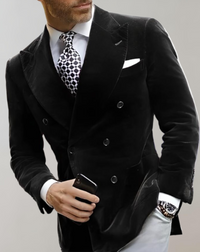 Fluwelen Herenblazer met Twee Rijen Knopen - Elliot