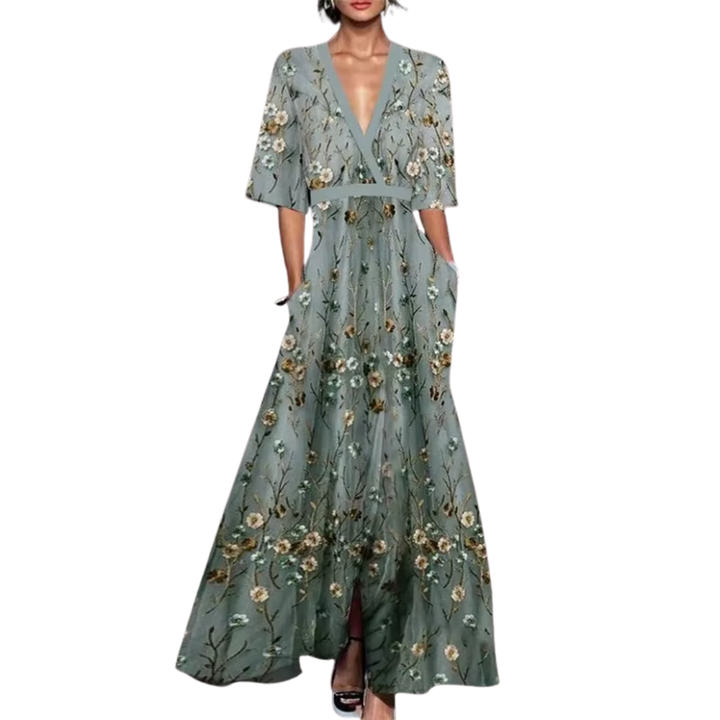 Zomerjurk - Lola | Luxueuze jurk met tailleriem