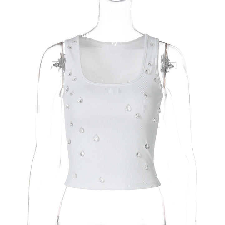 Trendy dames crop-top met versierd detail en figuuraccentuerende snit - Liora