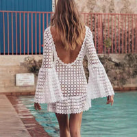 Rugloze zomer mini jurk met uitlopende mouwen – Maja
