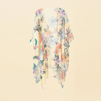 Kimono Cover-up met Bloemenprint en Tassels – Liora