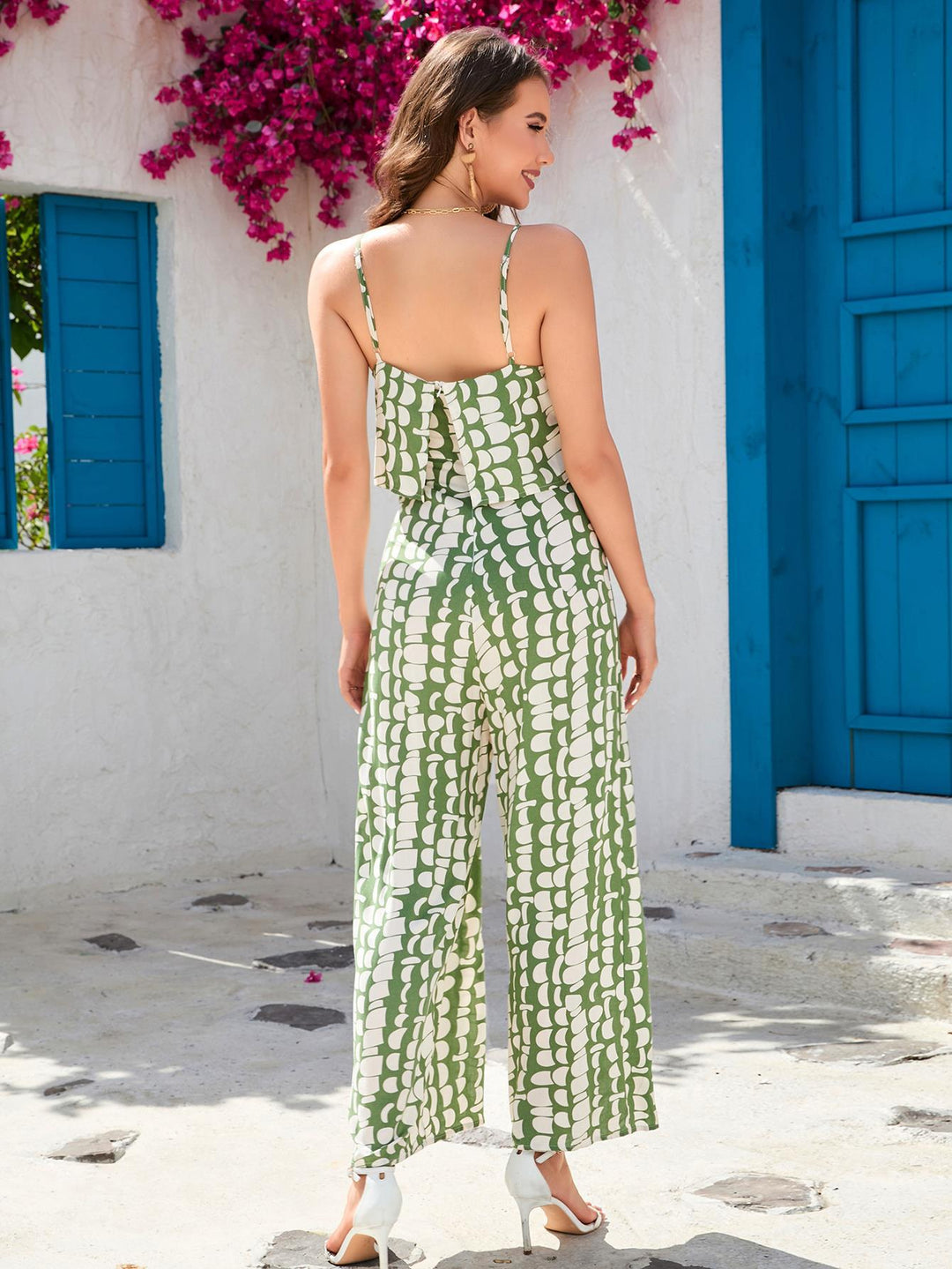 Tweedelige Groene Set met Losvallende Blouse en Broek – Naëlle