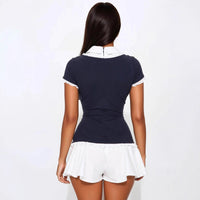 Trendy mini jurk met ruches en een getailleerde pasvorm - Nia