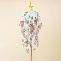 Kimono Cover-up met Bloemenprint en Tassels – Liora