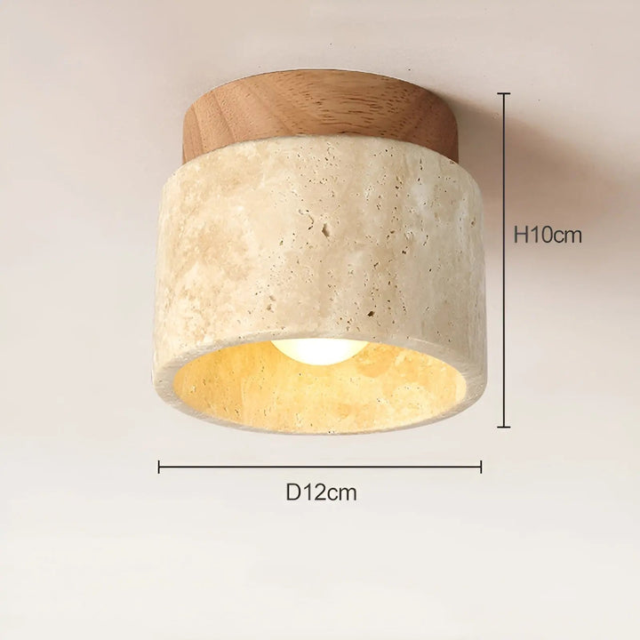 Rustieke Travertijn Plafondlamp - TravaGlow