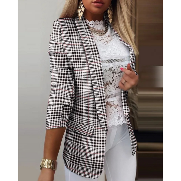 Damesblazer met Omslagkraag en Print - Bella
