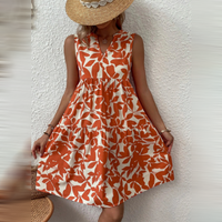 Boho Zomerjurk met Print en V-hals – Yalina