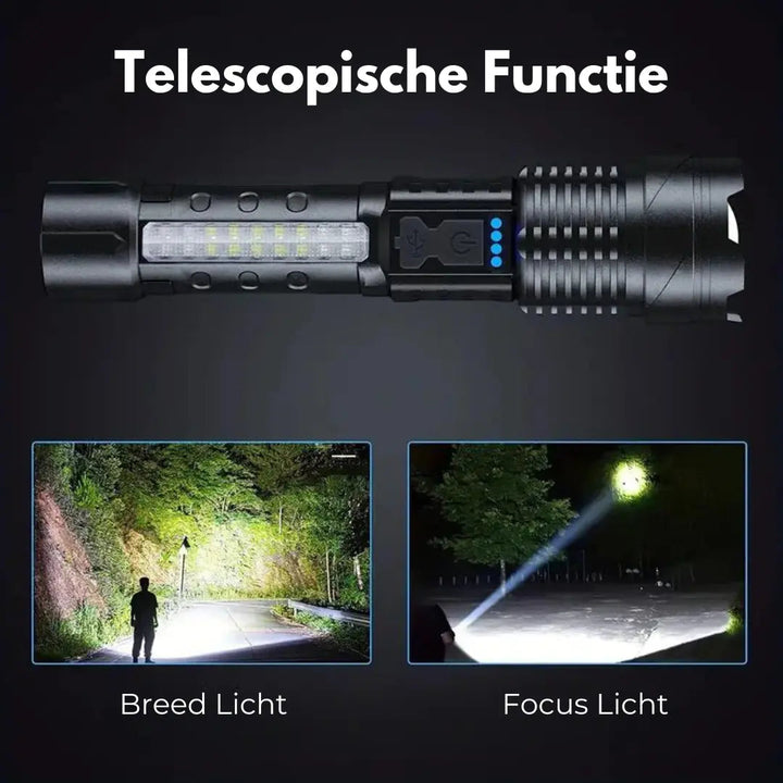 Ultrafelle Militaire Zaklamp met 5000 Lumen - PowerBeam