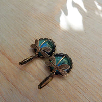 Ronde Antiekgouden Libelle Oorbellen - Elyse
