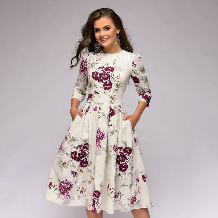 Retro Jurk met Bloemenprint – Florina