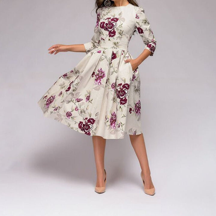 Retro Jurk met Bloemenprint – Florina