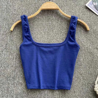 Rugloze Cropped Tanktop in Effen Kleur – Zayra