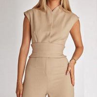 Luchtige Dames Jumpsuit met Wijde Pijpen en V-Hals – Maribel