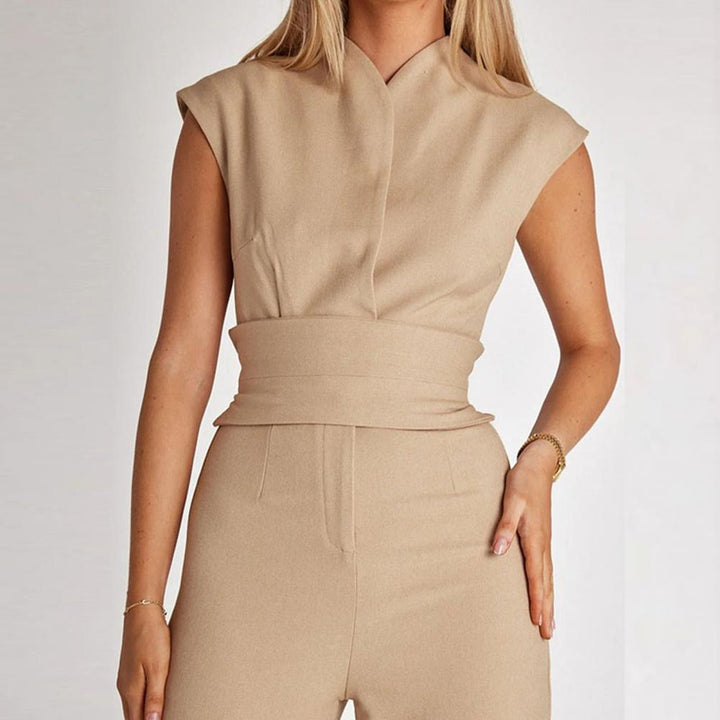 Luchtige Dames Jumpsuit met Wijde Pijpen en V-Hals – Maribel