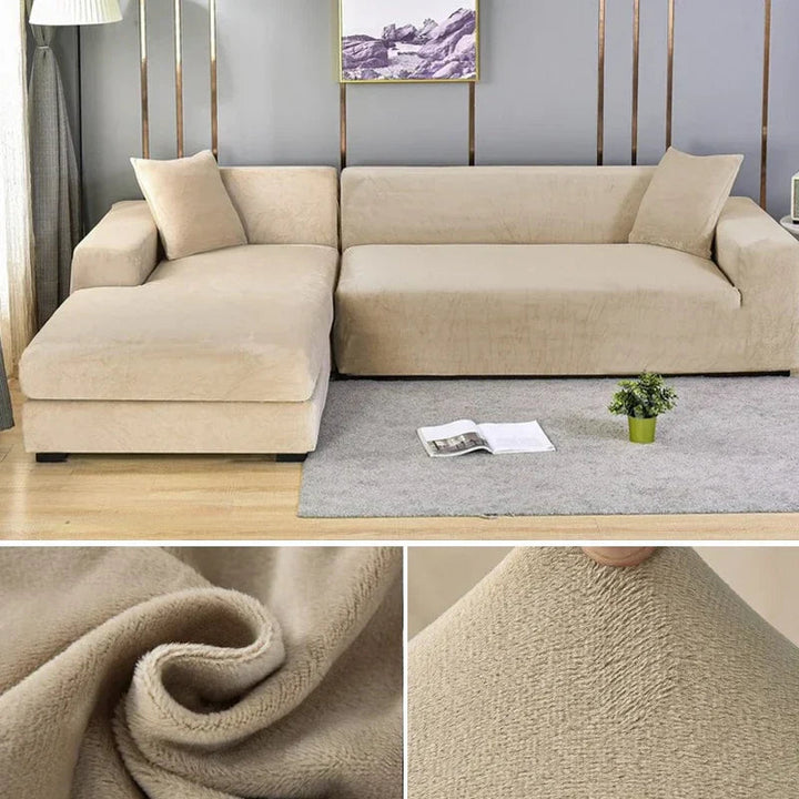 Stretch Fluwelen Bankhoes met Luxe Afwerking – Sofina