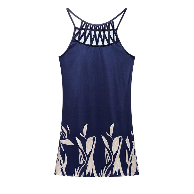 Letnia tunika sukienka z etnicznym nadrukiem i cienkimi ramiączkami – Kiara