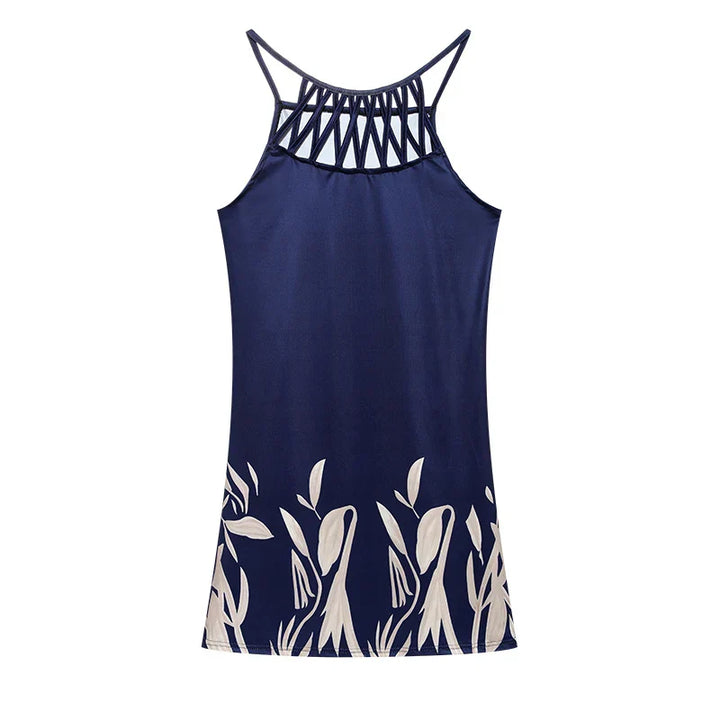 Letnia tunika sukienka z etnicznym nadrukiem i cienkimi ramiączkami – Kiara