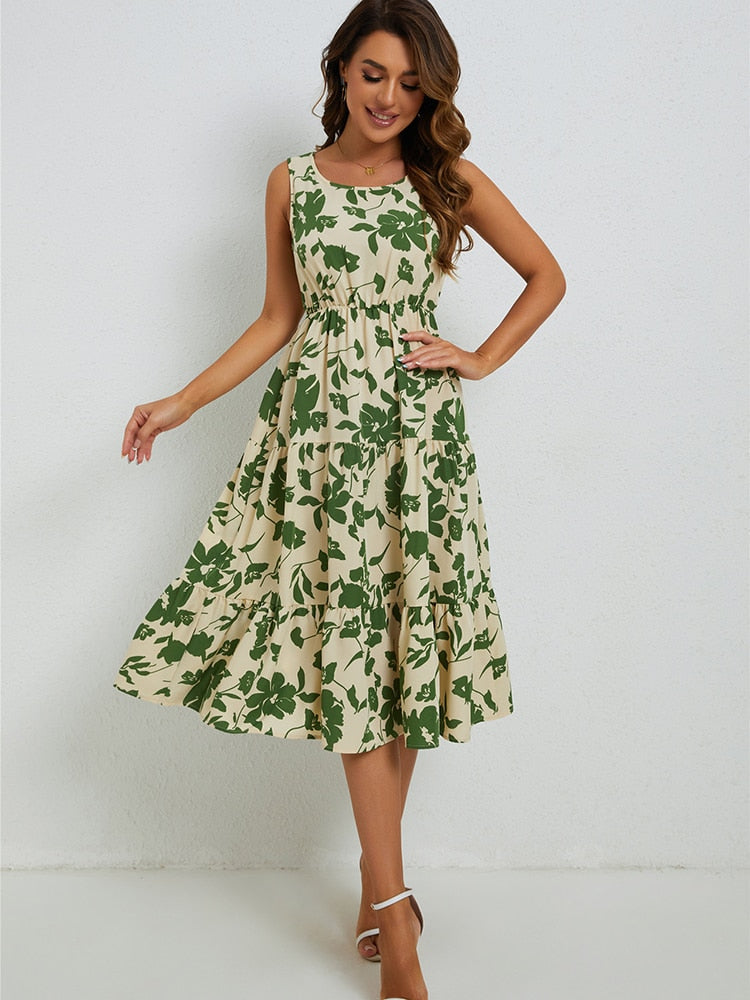 Zomerse Midi-Jurk met Bloemenprint – Fenna