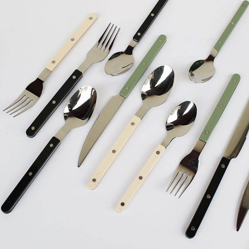 24-Delige Roestvrijstalen bestekset met Gegraveerd Design - BistroLine