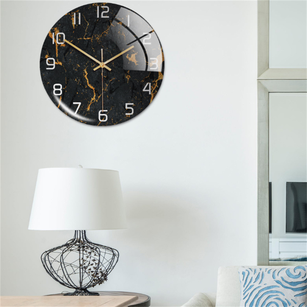 Stijlvolle Wandklok met Marmeren Textuur - MarbleTime