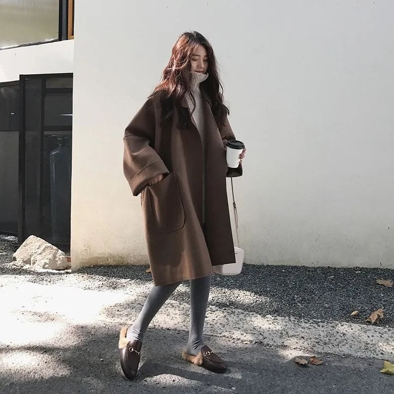 Oversized Wolblend Trenchcoat - Aura