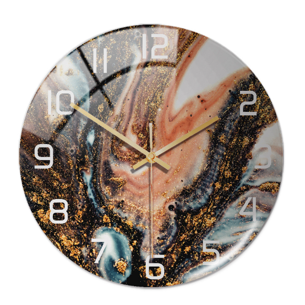 Stijlvolle Wandklok met Marmeren Textuur - MarbleTime