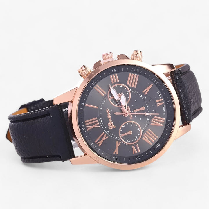 Luxe Waterdicht Dameshorloge met Leren Band – Camille