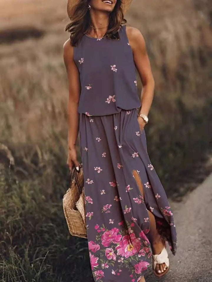 Zomerse Maxi-Jurk met Unieke Snit – Amara