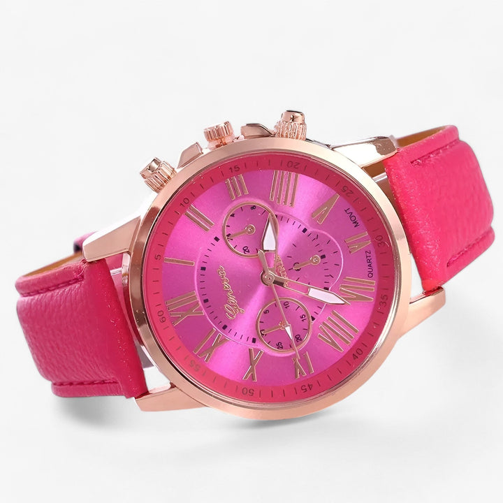 Luxe Waterdicht Dameshorloge met Leren Band – Camille
