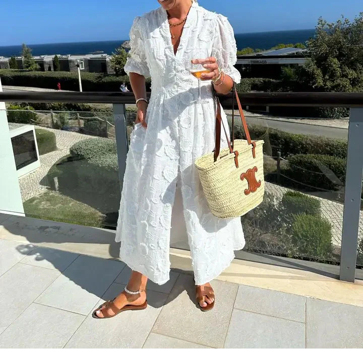 Luchtige Witte Zomerjurk – Eleni