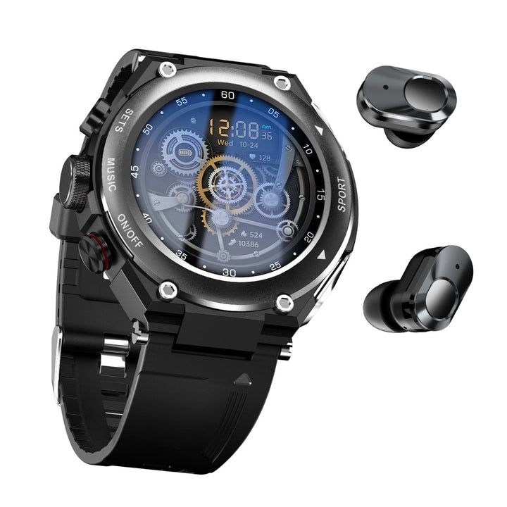 Complete Smartwatch met Geïntegreerde Draadloze Oordoppen - AlphaX