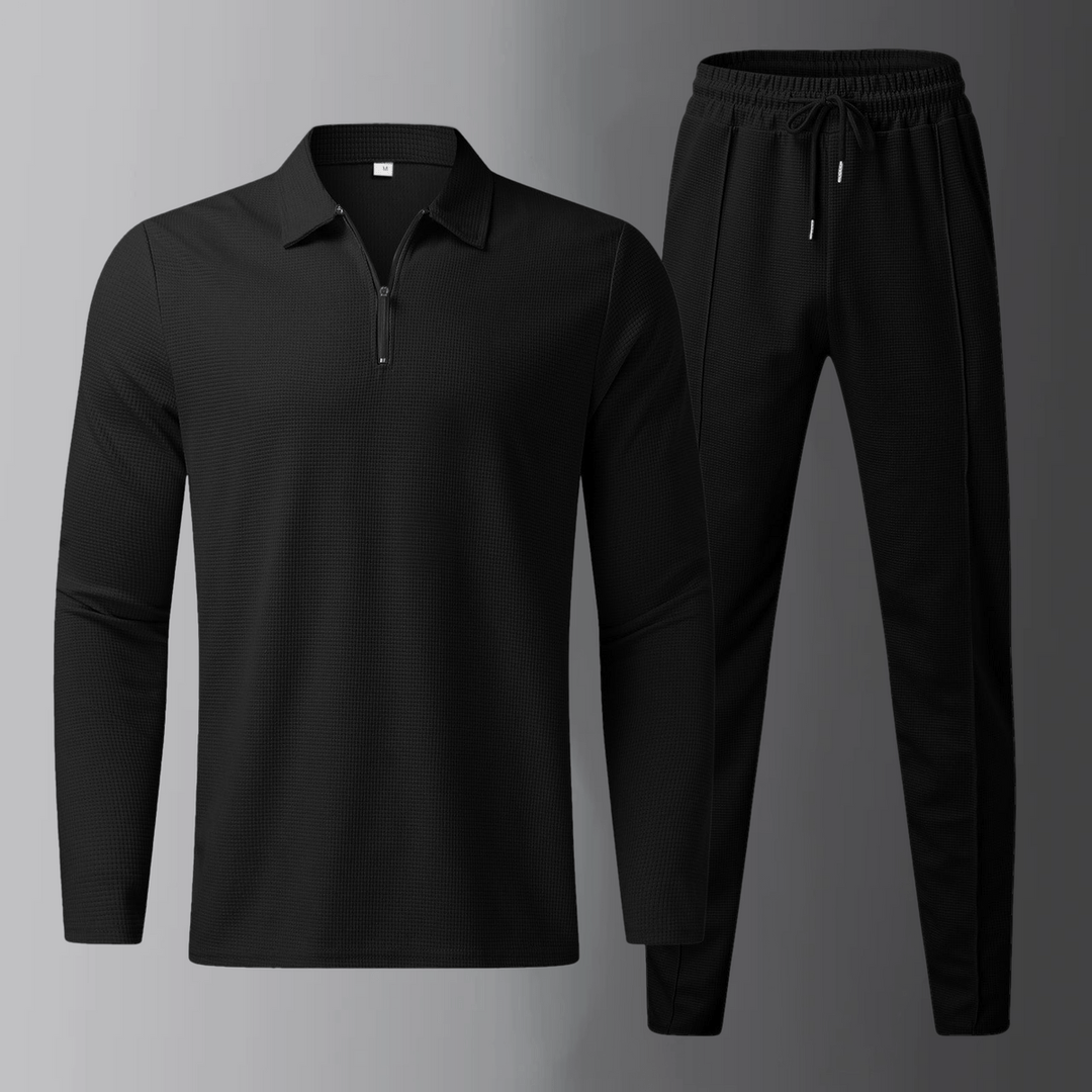 Premium Herenset voor Vrijetijd met Lange Mouwen T-shirt en Joggingbroek – Elian