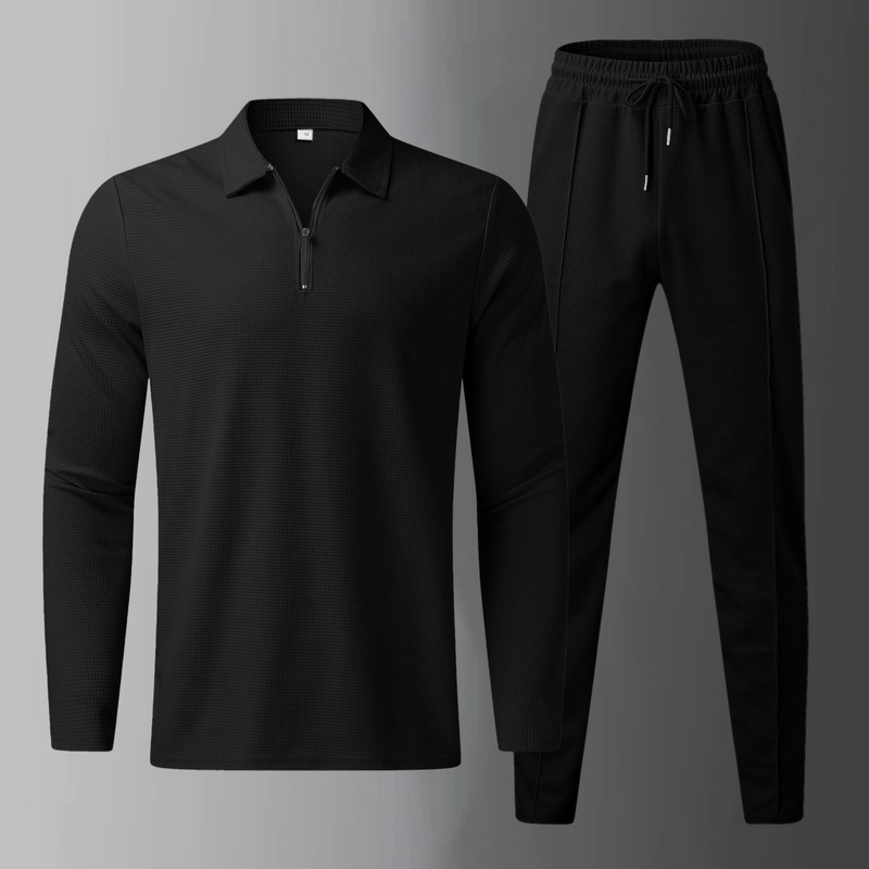 Premium Herenset voor Vrijetijd met Lange Mouwen T-shirt en Joggingbroek – Elian