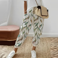Boho Damesbroek met Bladprint – Selina
