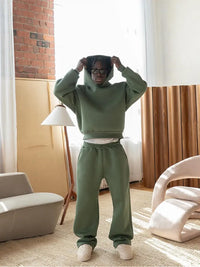 Oversized męski dres treningowy z kapturem i spodniami dresowymi - Bastian