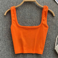 Rugloze Cropped Tanktop in Effen Kleur – Zayra