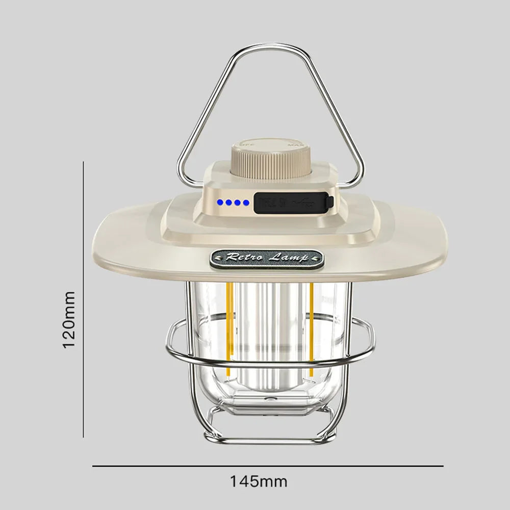 Retro Oplaadbare LED Camping Lantaarn - NostalgiaGlow