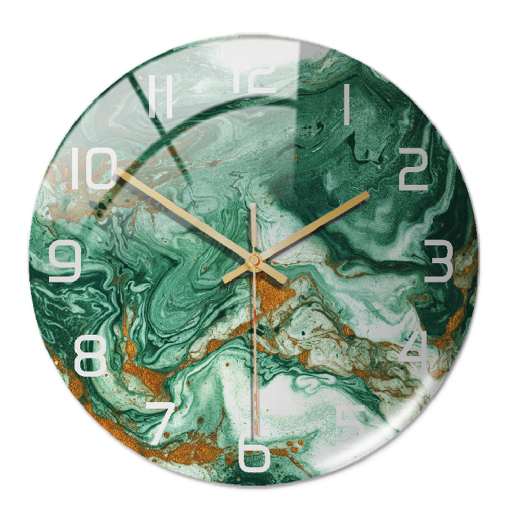 Stijlvolle Wandklok met Marmeren Textuur - MarbleTime